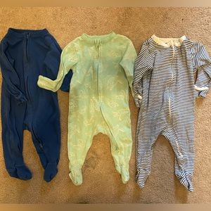 3 Old Navy Zip-Up Pajamas 6-9 months